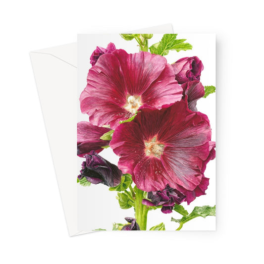Hollyhock Greeting Card