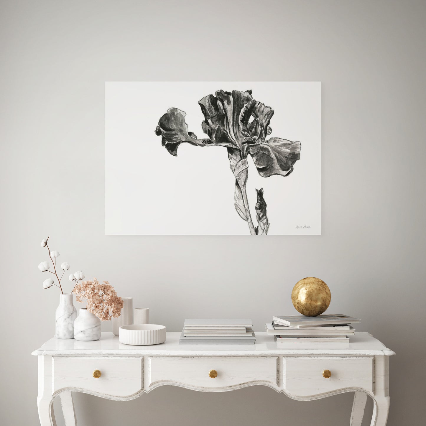 Monochrome Bearded Iris